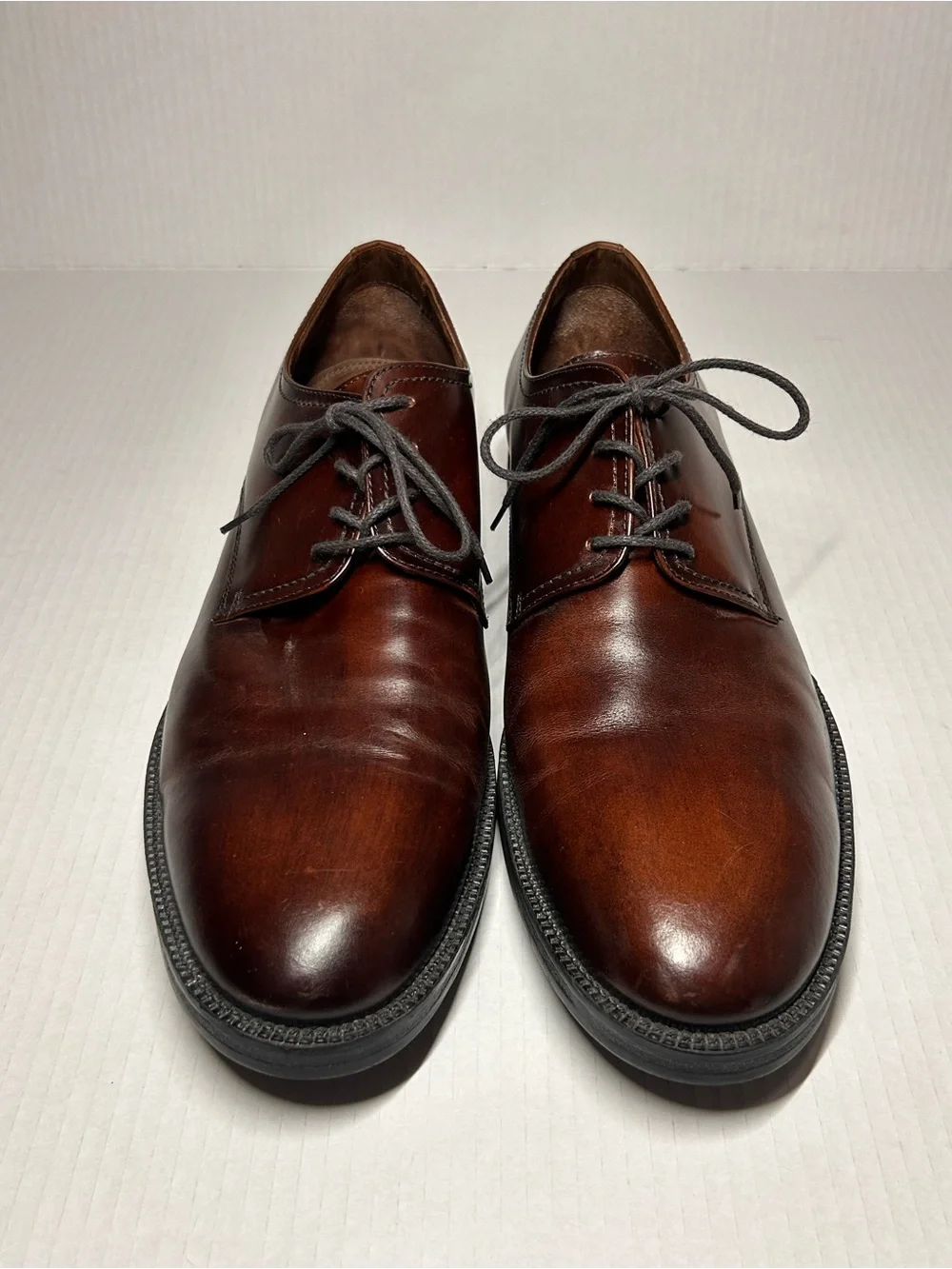 Men’s Belvedere Brown Leather Derby Dress Shoes Size 12